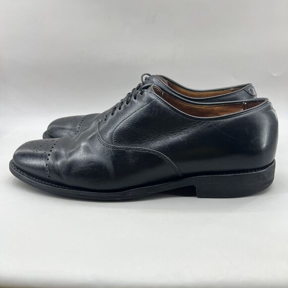 Allen Edmonds Dryden Medallion Shoes Men Size 9.5 D Black Leather Cap Toe Oxford main image 6